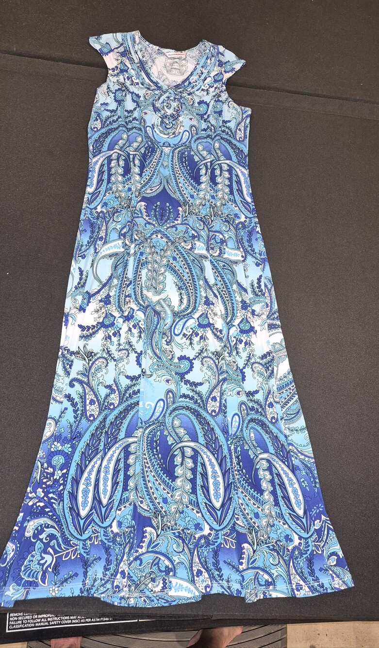 Allison Daley Blue Paisley Maxi Dress